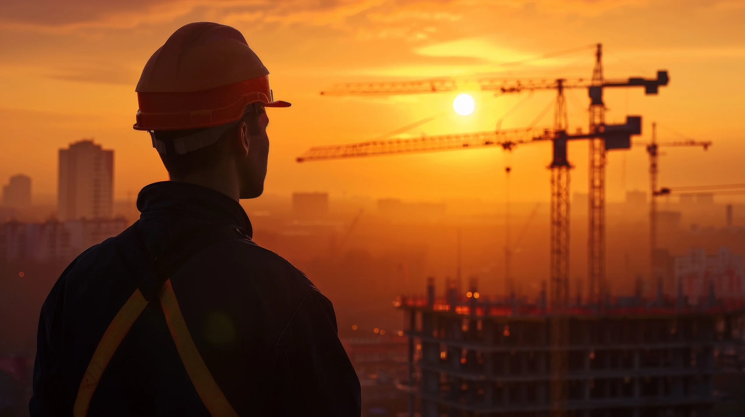 Crane lifting heavy materials on a construction site with safety precautions in place.